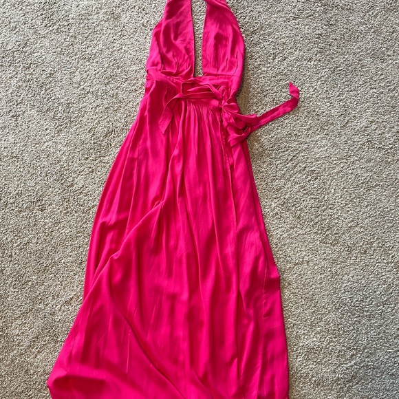 Lulu hot pink maxi wrap dress - Picture 4 of 5
